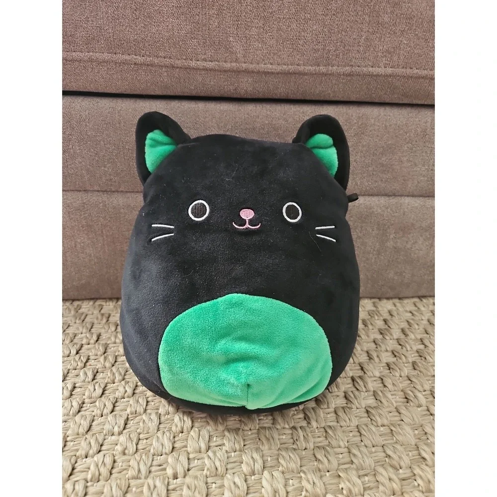 Squishmallow Cleo the Cat Halloween Black & Green Kitten Kellytoy Plush